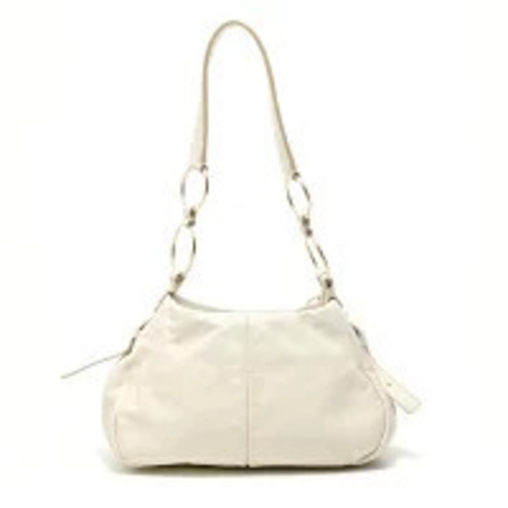 Saint Laurent Yves Saharienne Leather Shoulder Bag YSL Charm White